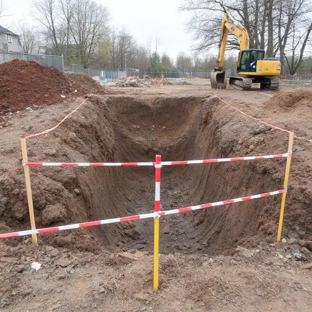 Properly marked and secured excavation site