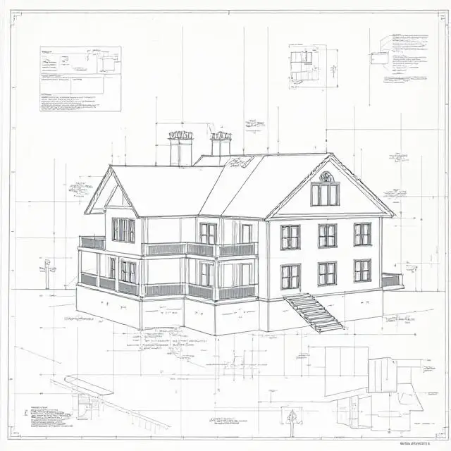 Detailed architectural blueprint