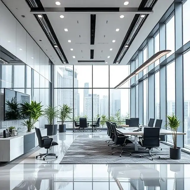 Modern and sleek corporate office interior
